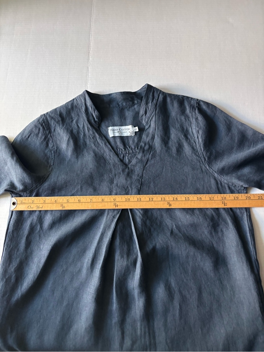 Haris Cotton 100% Linen Dark Gray Dress Pockets Made in Greece Women's Size XS-M - Picture 4 of 10